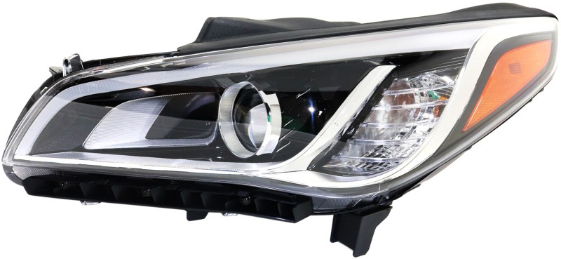 Headlight Assembly for Hyundai Sonata 2015-2017, Left (Driver), HID/Xenon, with HID Kit, Excluding Hybrid Model, Replacement