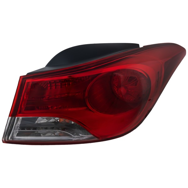 Tail Light Assembly for Hyundai Elantra Sedan, USA Built Vehicle, 2011-2013, Right (Passenger) Side, Outer, Halogen, Replacement