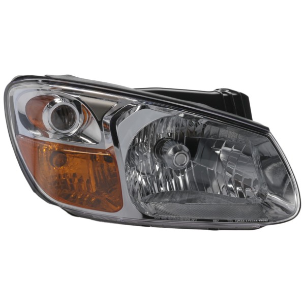 Headlight Assembly for Kia Spectra 2007-2009 Sedan, New Body Style, Halogen, Right (Passenger), Replacement