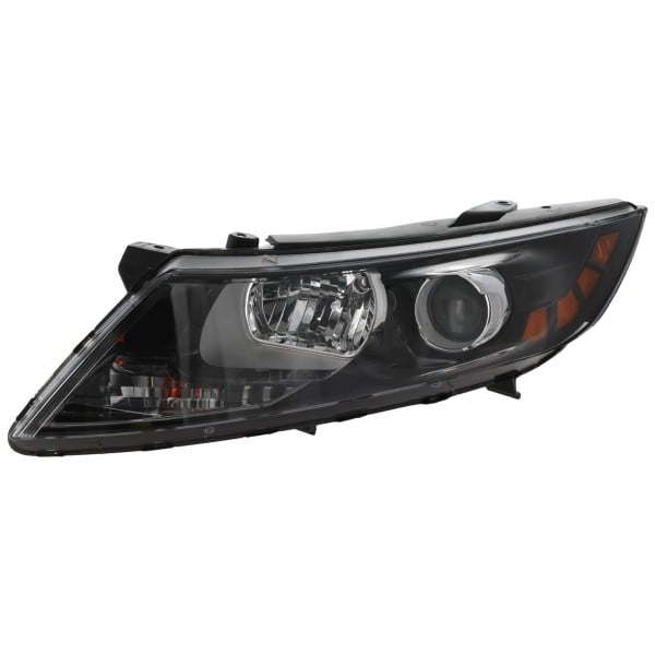 Optima Headlight Assembly for 2011-2013 Kia, Left (Driver), Halogen, Excluding Hybrid Models, Korea Built Vehicles from December 6th, 2010, Replacement