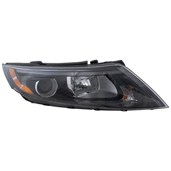 Headlight Assembly for OPTIMA 2014-2015, Right (Passenger), Halogen, Without LED Position Light, Excluding Hybrid Model, USA Built Vehicle, Replacement