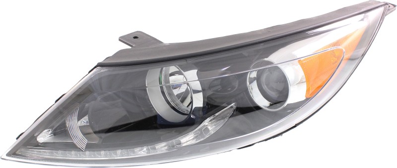 Headlight Assembly for Kia Sportage 2013-2016, Left (Driver), Halogen, Without LED Accent Light, Replacement