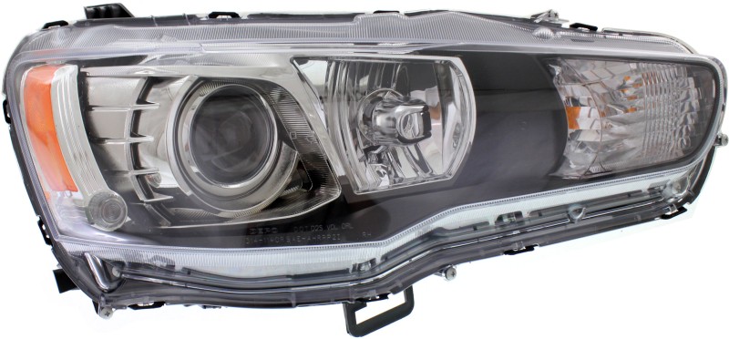 Headlight Assembly for Mitsubishi Lancer 2008-2015, Right (Passenger) Side, HID/Xenon, with HID Kit, Replacement