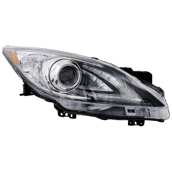 Right (Passenger) Headlight for 2010-2013 Mazda 3, Lens and Housing, High-Intensity Discharge/Xenon, without High-Intensity Discharge Kit, without Auto Level Control, with Daytime Running Light, Replacement