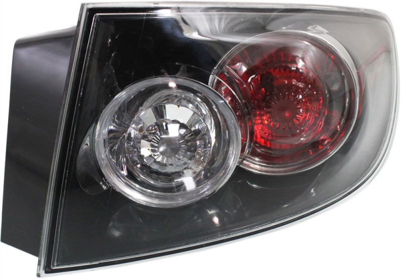 Tail Light for Mazda 3 2007-2009 Sedan, Right (Passenger) Side with Lens and Housing, Halogen/Standard Type, Replacement