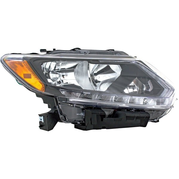 Headlight Assembly for Nissan Rogue 2014-2016, Right (Passenger), Halogen, Replacement
