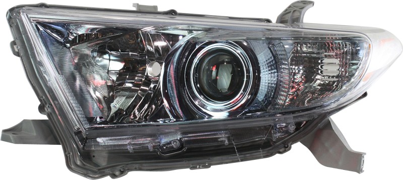 Headlight for Toyota Highlander 2011-2013, Left (Driver), Lens and Housing, for Hybrid Models, Replacement