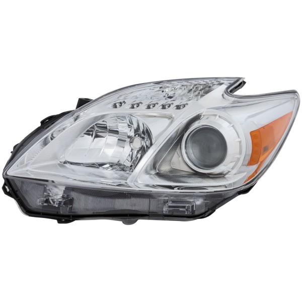 Headlight for Toyota Prius 2012-2015, Left (Driver) Side, Lens and Housing, Halogen, Replacement