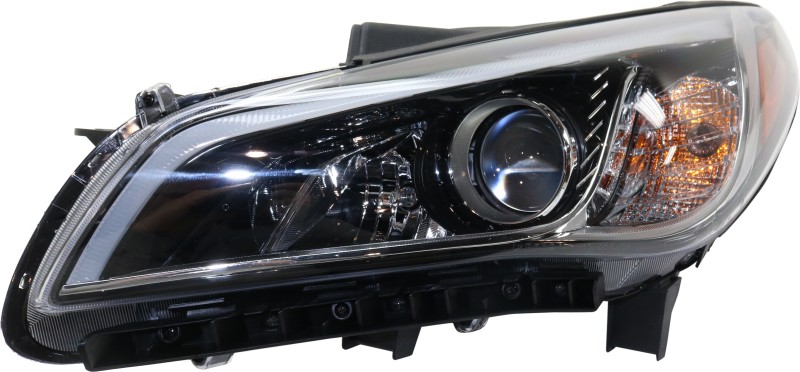 Headlight Assembly for Hyundai Sonata 2015-2017, Left (Driver), Halogen, Excludes Hybrid Model, Canada Built with Daytime Running Light, Replacement