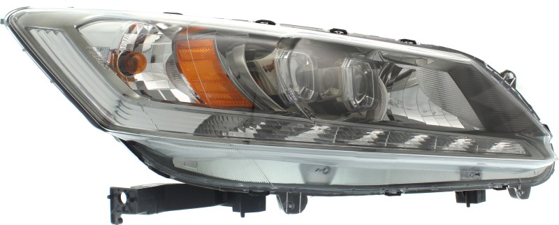 Headlight Assembly for Honda Accord 2013-2015 Sedan, LED, Right (Passenger), Excluding Hybrid Model, Replacement (CAPA Certified)