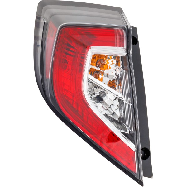 Tail Light Assembly for Honda Civic Hatchback 2017-2021, Left (Driver), Outer, On Body, Replacement