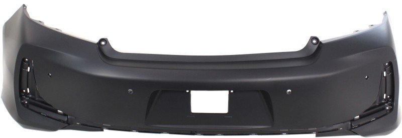 Rear Bumper Cover for Honda Accord 2016-2017 Coupe, Primed (Ready to Paint), with Parking Aid Sensor Holes, Replacement (CAPA Certified)