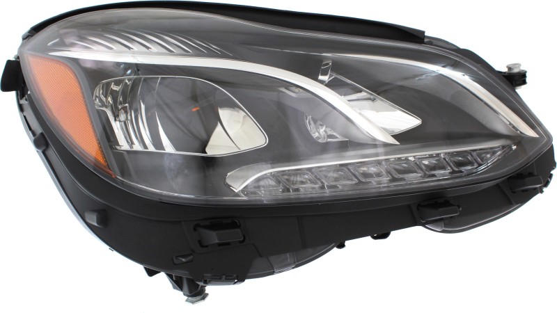 Headlight Assembly for Mercedes-Benz E-Class 2014-2016, Right (Passenger), Without Cornering Lights, Sedan/Wagon, Replacement