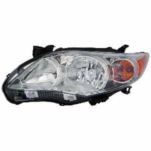 2011 - 2013 Toyota Corolla Front Headlight Assembly Replacement Housing / Lens / Cover - Left (Driver) Side - (Base Model + CE + L + LE + S)