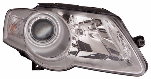 Left (Driver) Headlight Assembly for 2006-2010 Volkswagen Passat, Front Headlight Assembly Replacement Housing, Lens, Cover, Halogen, Valeo Brand, Composite,  3C0941005AE, Replacement