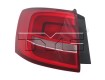 2015 - 2015 Volkswagen Jetta Rear Tail Light Assembly Replacement / Lens / Cover - Left <u><i>Driver</i></u> Side Outer - (Gas Hybrid)