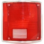 Tail Light Lens for Chevrolet Suburban 1973-1991, Right (Passenger) Side, with Chrome Trim, Replacement