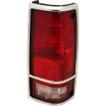 Tail Light for Chevrolet S10 Blazer 1983-1994, Right (Passenger), Lens and Housing with Chrome Trim, Replacement