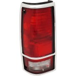 Tail Light for Chevrolet S10 Blazer 1983-1994, Left (Driver) Side, Lens and Housing with Chrome Trim, Replacement