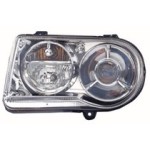 Left (Driver) Headlight Assembly for 2005 - 2010 Chrysler 300 + 300C, Front Replacement Housing/Lens/Cover, with Halogen, Composite,  57010863AA, Replacement