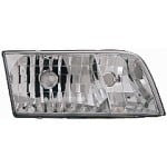 Right (Passenger) Headlight Assembly for Ford Crown Victoria 1998 - 2011, Front Replacement Housing/Lens/Cover Without Bulbs or Sockets, Composite,  4W7Z13008B, Replacement