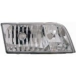 Left (Driver) Headlight Assembly for 1998-2011 Ford Crown Victoria, Front Headlight Assembly Replacement Housing/Lens/Cover, without Bulbs or Sockets, Composite Replacement Lens Design,  4W7Z13008A, Replacement