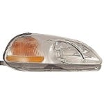 Right Headlight Assembly for 1996 - 1998 Honda Civic, Passenger Replacement, Includes Side Light, without Bulbs or Sockets, Composite,  33101S01305