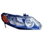 Right (Passenger) Headlight Assembly for 2006 - 2008 Honda Civic Sedan (Automatic Transmission and Manual Transmission), Replacement without Bulbs or Sockets, Composite  33101SNAA02; includes Side Marker, Park, and Signal Lights.