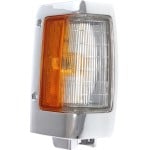 Corner Light Assembly with Chrome Trim for Nissan Pickup 1990-1997, Right (Passenger) Side, Replacement
