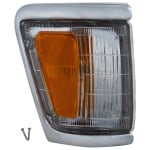Corner Light Assembly for Toyota Pickup 1992-1995, Right (Passenger) with Chrome Trim, 4WD (Four-Wheel Drive), Replacement