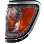 Corner Light Assembly for Toyota Tacoma 1995-1997, Left (Driver), with Chrome Trim, 4WD (Four-Wheel Drive), Replacement