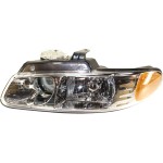 Headlight Assembly for Dodge Caravan, Chrysler Town and Country, Plymouth Voyager 1996-1999, Left (Driver), Halogen, with Quad Lights, Replacement