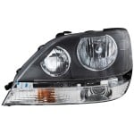 Headlight Assembly for Lexus RX300 1999-2000, Left (Driver), Halogen, Black Interior, Replacement