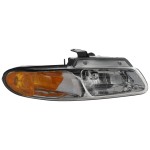 Headlight Assembly for Chrysler Caravan, Town and Country, Voyager 2000-2000, Right (Passenger), Halogen, without Quad and Daytime Light, Replacement