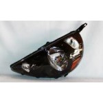 Left (Driver) Headlight Assembly for 2007 - 2008 Honda Fit Front, Replacement Housing / Lens / Cover, Night Hawk Black Code B92P, Composite,  33151SLNA01ZC, Replacement