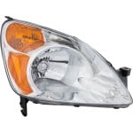 Headlight for Honda CR-V 2002-2004, Right (Passenger) Side, Lens and Housing, Halogen, Replacement