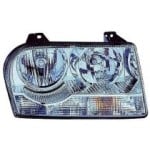 Right (Passenger) Headlight Assembly for 2009 - 2010 Chrysler 300 + 300C, Front Replacement Housing, Lens, Cover, Halogen without Delay Option, with Bulb, Composite;  57010756AA