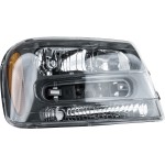 Headlight Assembly for Chevrolet Trailblazer 2002-2009, Right (Passenger), Composite, Halogen, Excluding 2006-2009 LT / 2008 LS Models, Replacement