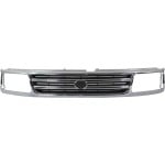 Chrome Shell Grille with Painted Black Insert for Toyota T100 1993-1998, Replacement