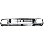 Grille for 1995-1996 Tacoma, Plastic, Chrome Shell/Painted Black Insert, 2WD (Two-Wheel Drive), Replacement