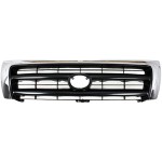 Chrome Shell/Painted Dark Argent Insert Grille for 1998-2000 Toyota Tacoma, 2WD (Two-Wheel Drive)/4WD (Four-Wheel Drive), with Pre-Runner, Replacement