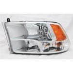 Left (Driver) Headlight Lens/Housing for 2009 - 2012 Dodge Ram Pickup Full Size, Quad Headlight Replacement, with Quad Lights, Code LME,  68001485AI