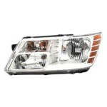 Left (Driver) Headlight Assembly for 2009 - 2020 Dodge Journey Front, Replacement Housing/Lens/Cover, Code LME, Chrome Trim, Composite,  5116289AD