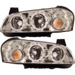 Left (Driver) Headlight Assembly for 2002 - 2003 Nissan Maxima, Front Head Light Assembly Replacement Housing/Lens/Cover, Composite,  260605Y725, Replacement
