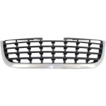 Grille for 2008-2010 Chrysler Town and Country, Plastic Material, Chrome Shell with Painted Black Insert, Replacement