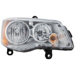 Headlight Assembly for Dodge Grand Caravan 2011-2020, Chrysler Town and Country 2008-2016, Right (Passenger), Halogen, Chrome Interior, Replacement (CAPA Certified)