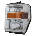 Headlight Assembly for Ford F-Series Super Duty 2008-2010, Left (Driver), Halogen, Aero Style, Excludes Harley-Davidson Model, Replacement Models: F-250, F-350, F-450, F-550.