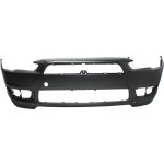 Front Bumper Cover for Mitsubishi Lancer 2008-2015, Primed (Ready to Paint), with Air Dam Holes, Standard Type, Excluding Evolution Models, Replacement