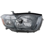 Headlight for Toyota Highlander 2008-2010 Right (Passenger), Lens and Housing, Sport Model, Black Interior, Japan Built Vehicle, Replacement