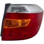 Tail Light for 2008-2010 Toyota Highlander, Right (Passenger), Amber/Clear/Red Lens, Base/Limited/SE Models, Lens and Housing, Japan Built Vehicle Replacement